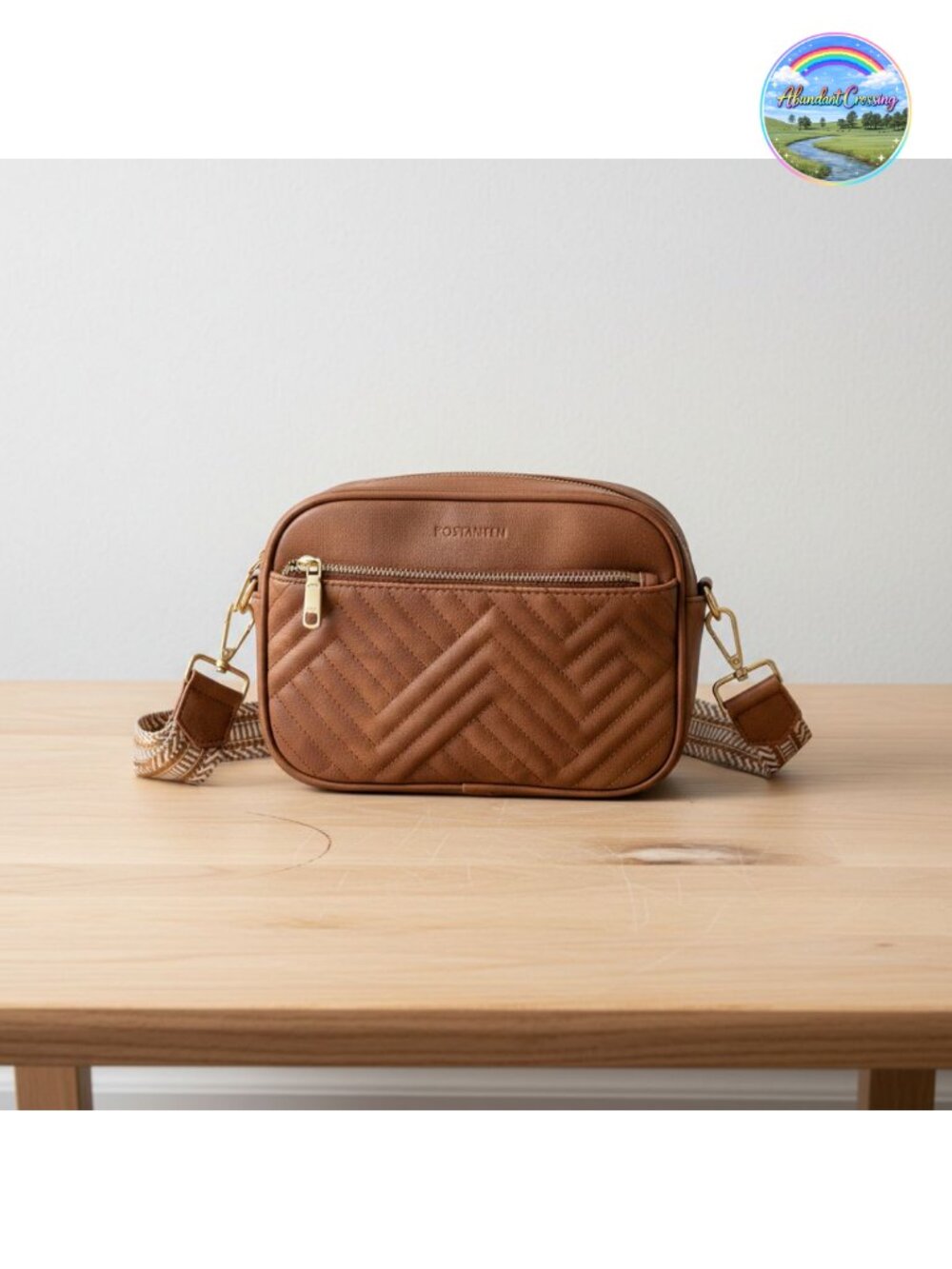 Quilted Vegan Leather Small Crossbody Bag with Adjustable Strap